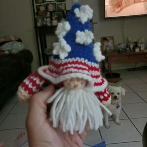Festive Red and Blue Holiday Gnome
